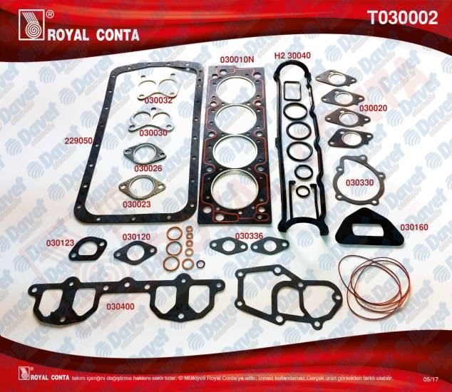 ROYAL T030002 Motor Takim Contasi Kecesiz P205-P405-P309-Zx-Bx (83.00mm) Xu5m-Xu92c-Xu9j2